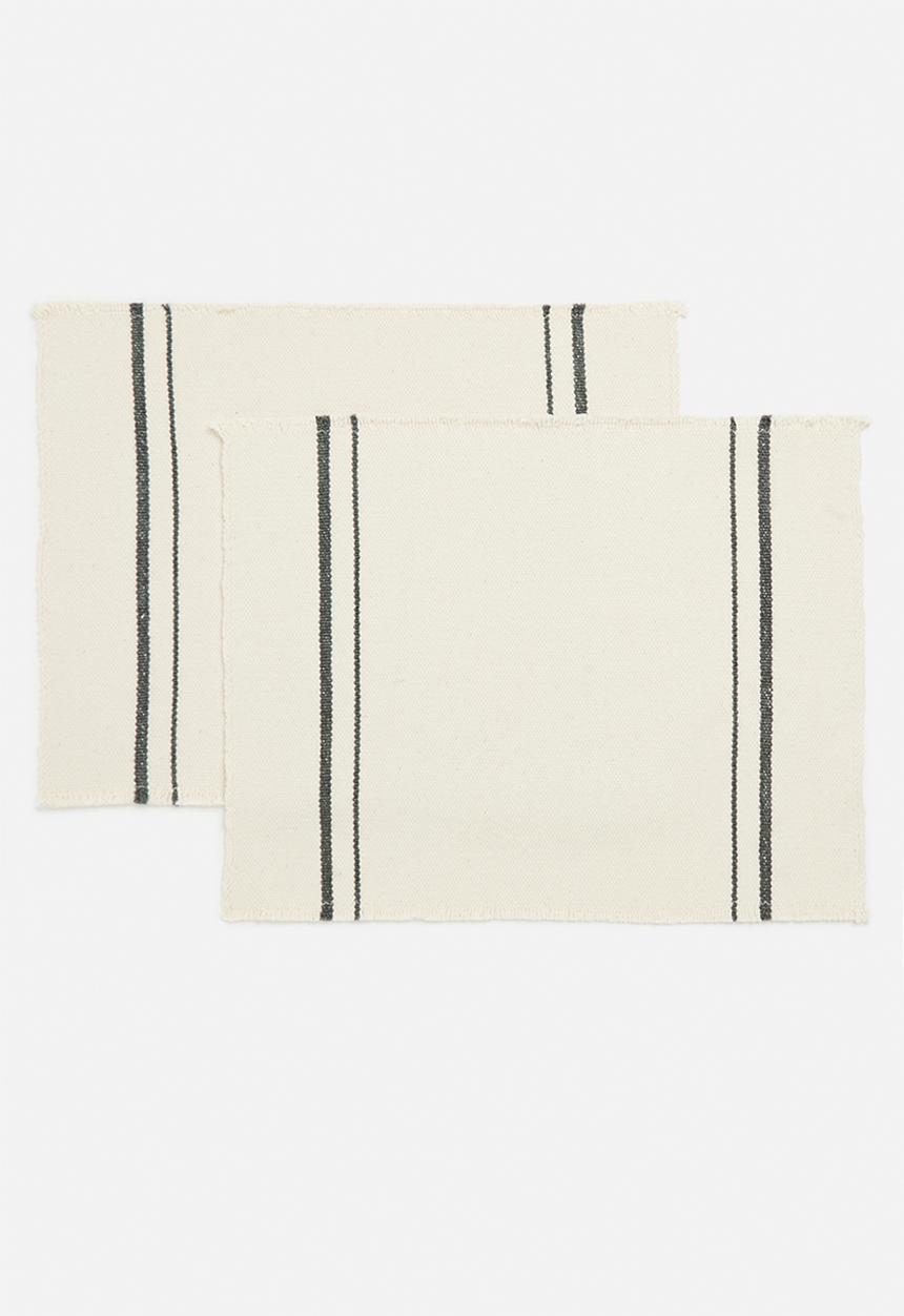 Barrydale Hand Weavers - Country placemat set of 2 - charcoal