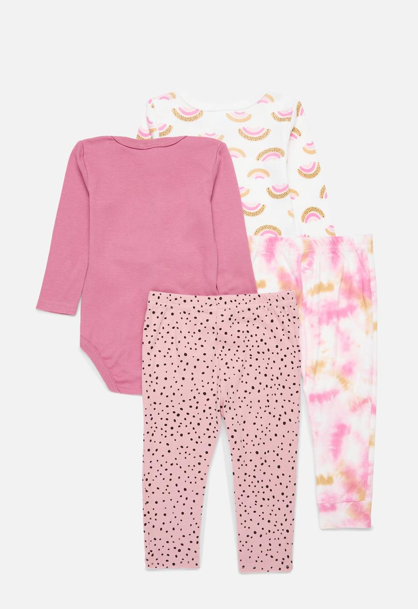 Pop Candy - 4 Piece bodyvest& legging set - dark pink