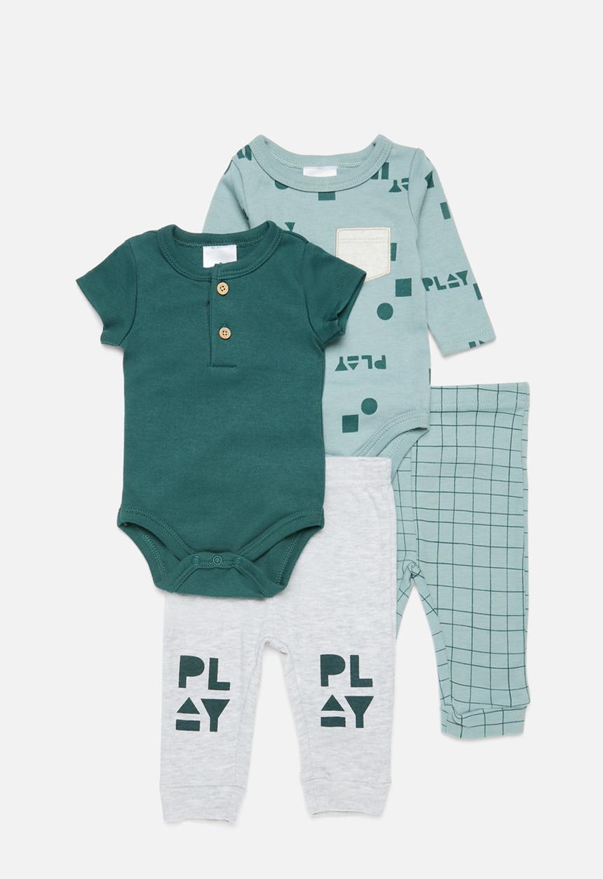 Pop Candy - 4 Piece bodyvest& legging set-teal