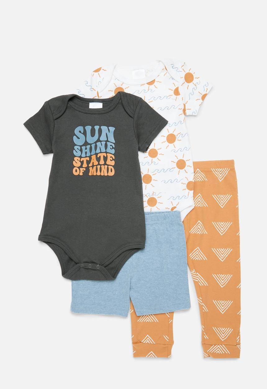 Pop Candy - 4 Piece bodyvest shorts & legging set-  multi
