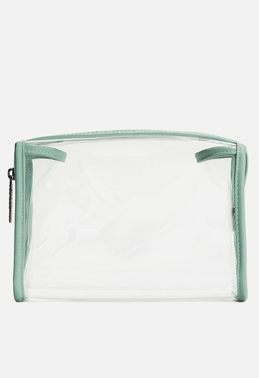 H&M - Transparent make-up bag - light dusty green/transparent