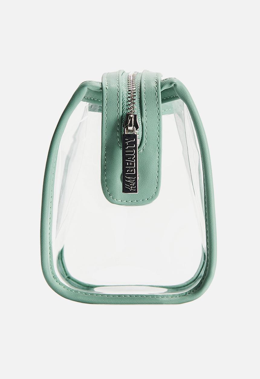 H&M - Transparent make-up bag - light dusty green/transparent