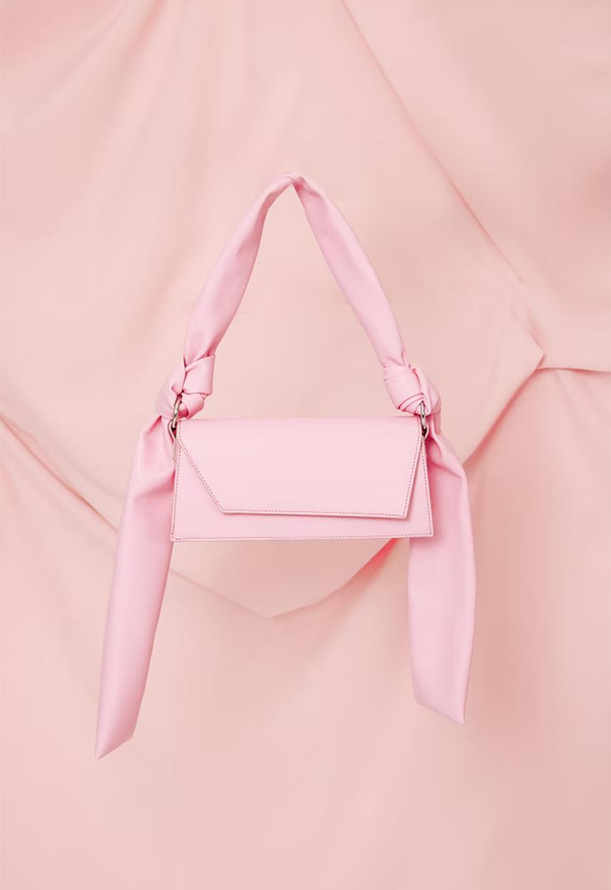 PrettyLittleThing - Angled flap knot handle shoulder bag - pink 