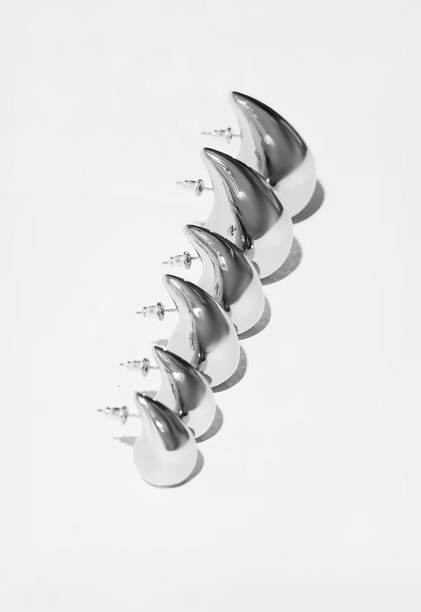 PrettyLittleThing - Tear drop stud earring multipack - silver