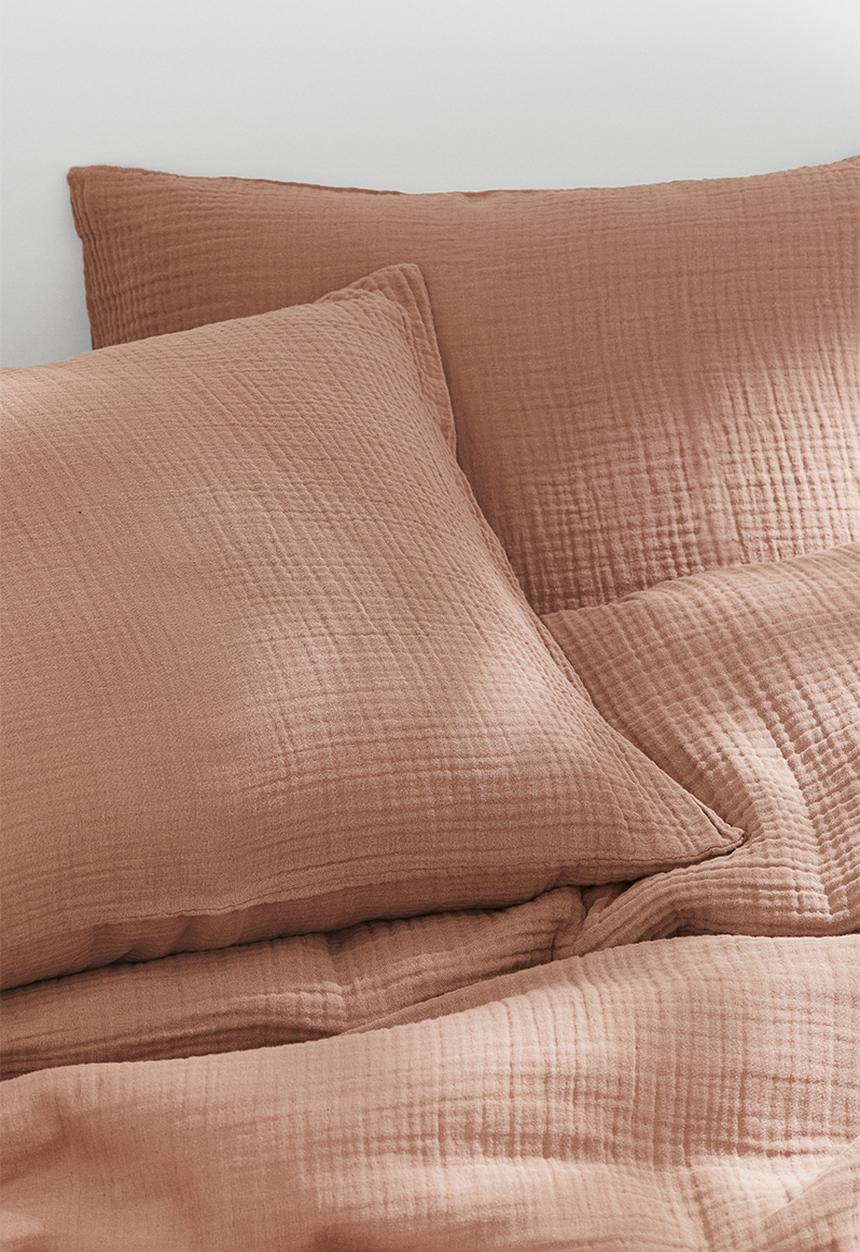 H&M - Muslin double/king duvet cover set - brown