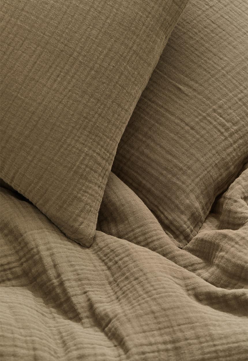 H&M - Muslin double/king duvet cover set - green