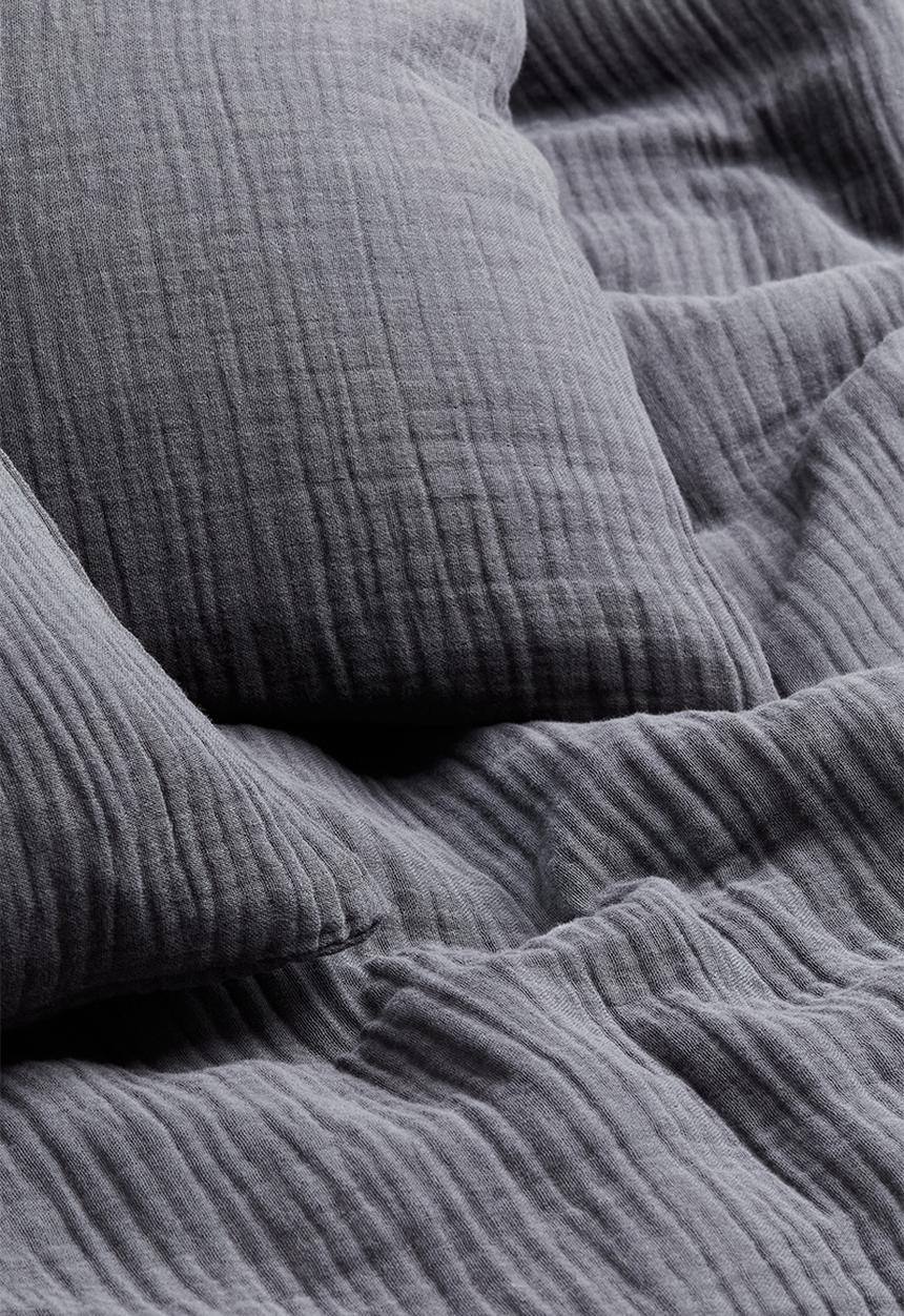 H&M - Muslin double/king duvet cover set - grey