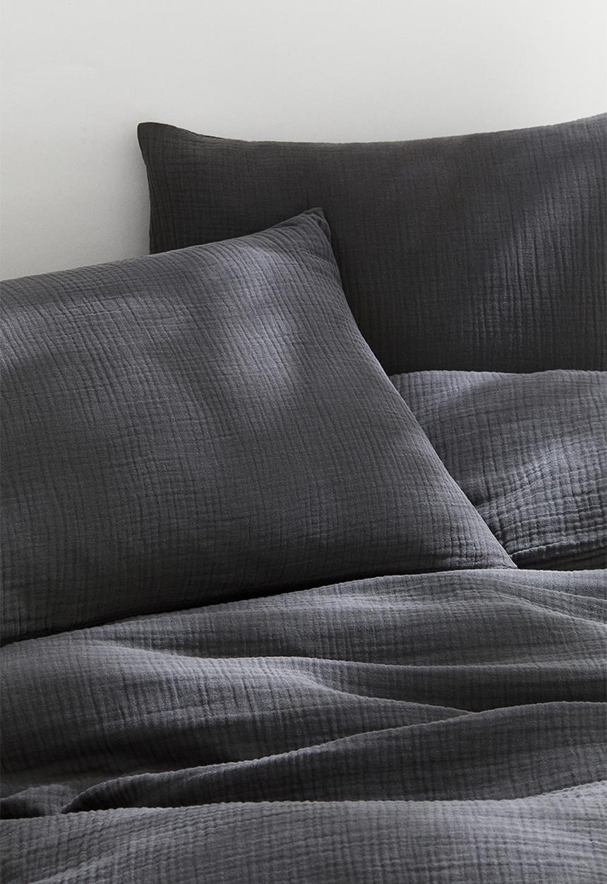 H&M - Muslin double/king duvet cover set - grey