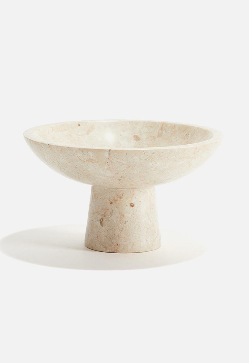 H&M - Marble pedestal bowl - beige