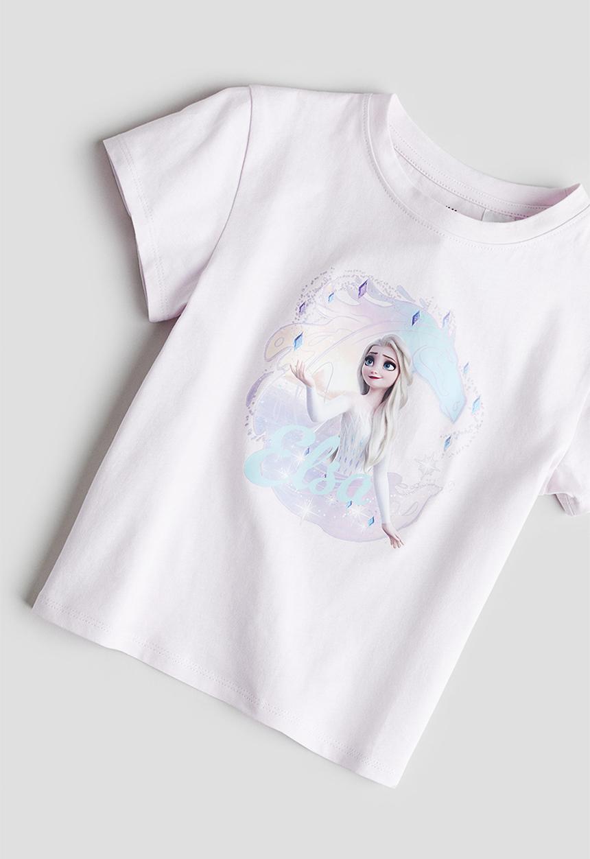 H&M - Printed T-shirt - light lilac frozen