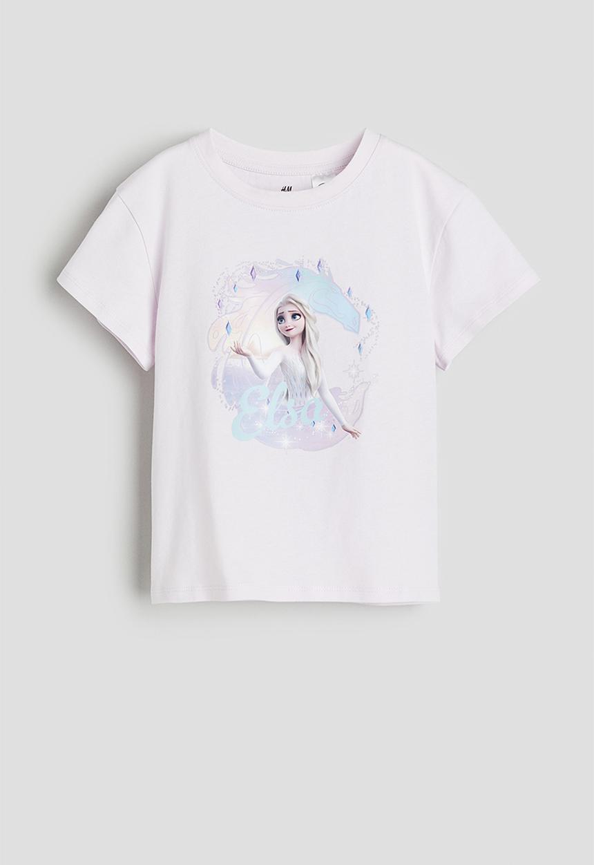 H&M - Printed T-shirt - light lilac frozen