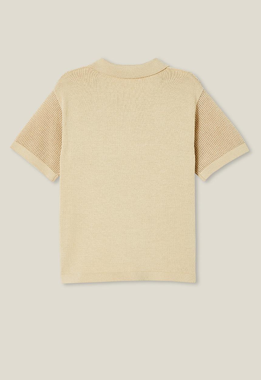 Cotton On - Preston knit polo - rainy day