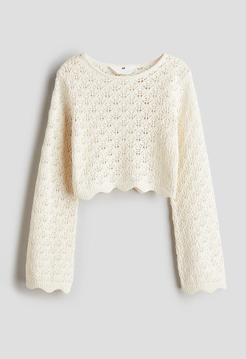 H&M - Pointelle-knit jumper - white