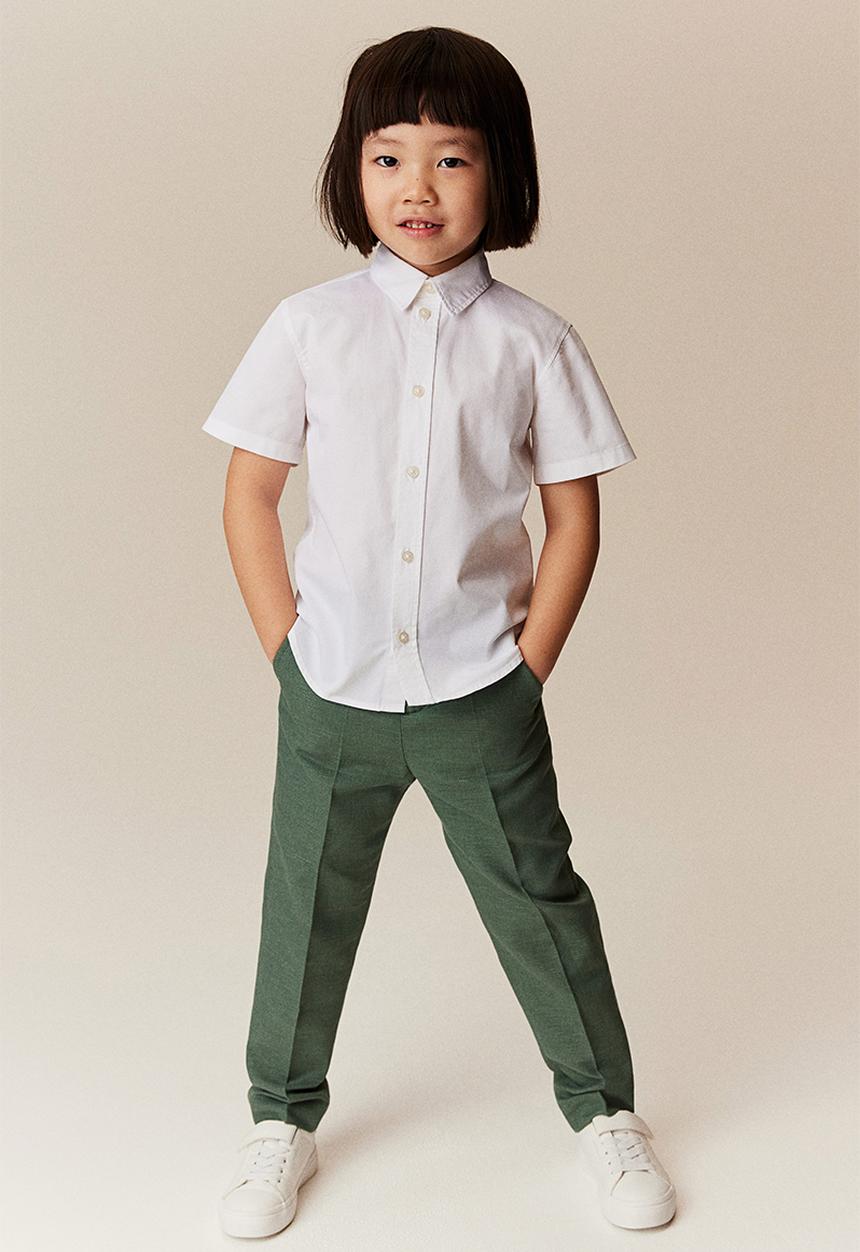 H&M - Short-sleeved cotton shirt - white