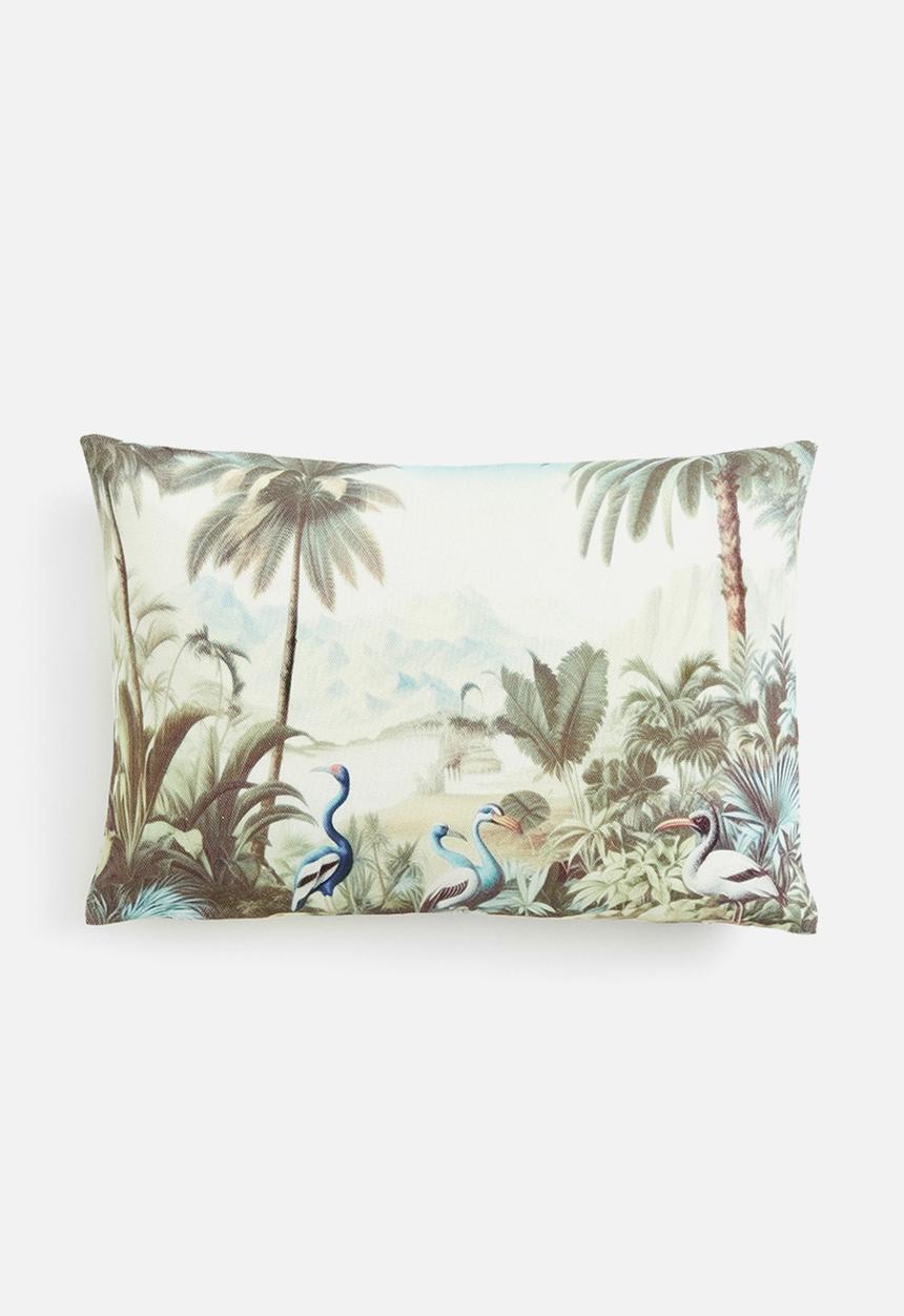 H&M - Patterned cotton cushion cover - white palm trees
