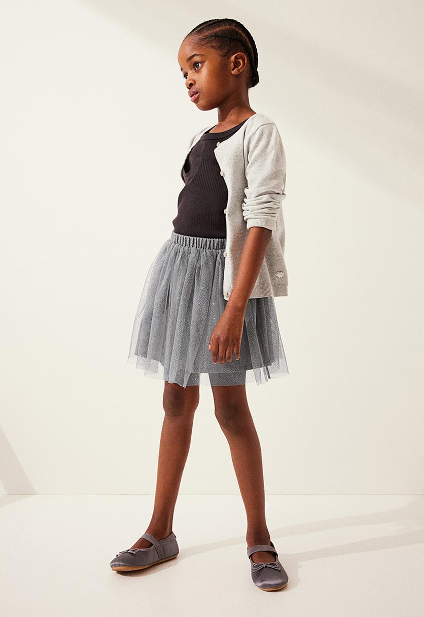 H&M - Glittery tulle skirt - grey