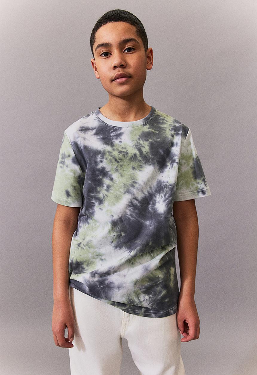 H&M - T-shirt - dark grey tie-dye