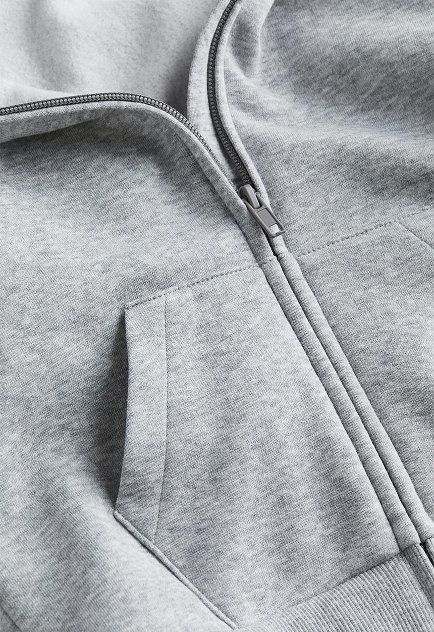 H&M - Zip-through hoodie - dark blue & light grey marl