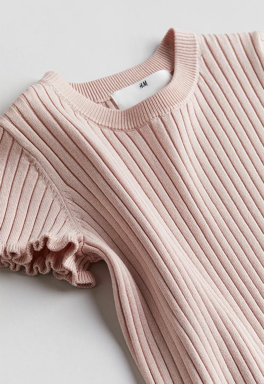 H&M - Rib-knit top - dusty pink