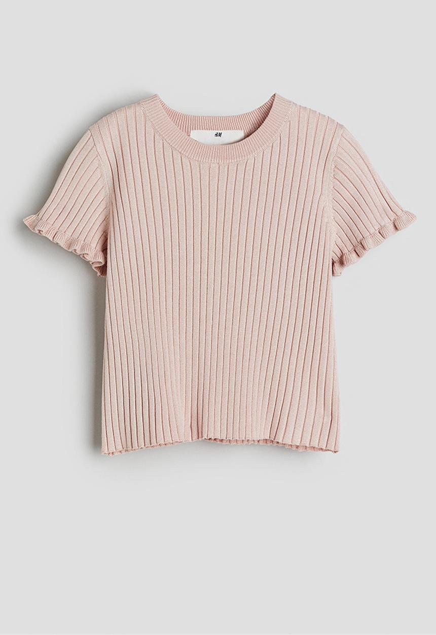 H&M - Rib-knit top - dusty pink