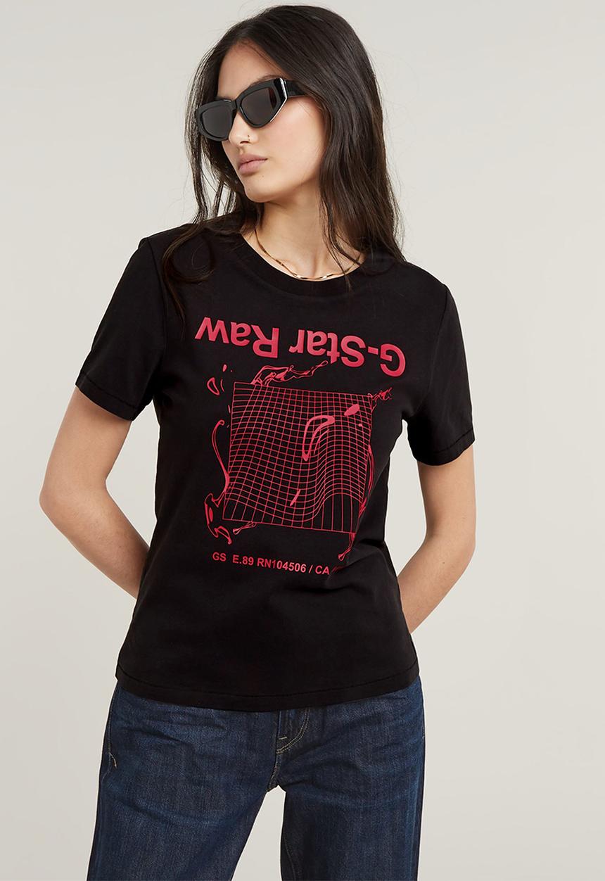 G-STAR - Grid wave gr r t wmn - dk black