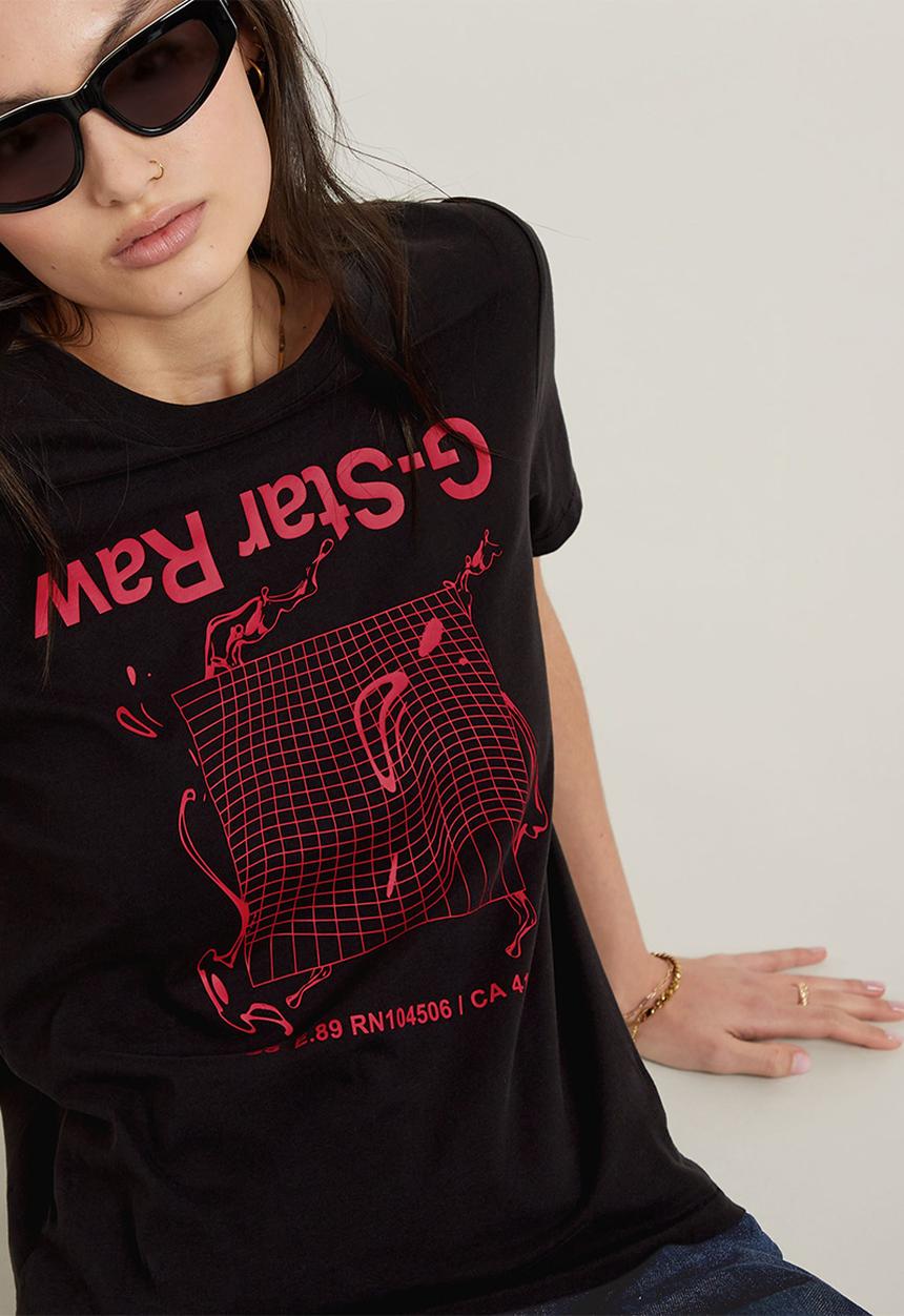 G-STAR - Grid wave gr r t wmn - dk black