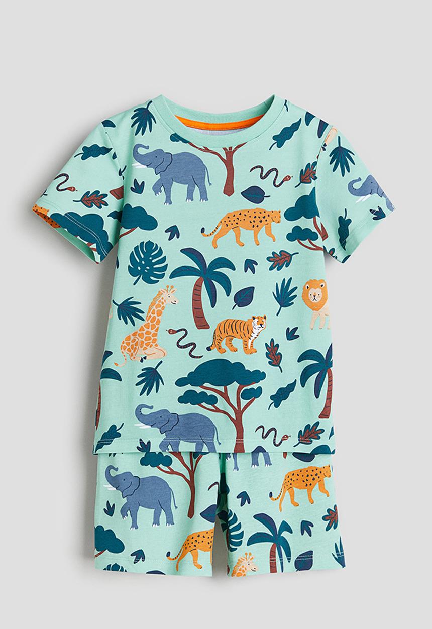 H&M - Printed cotton pyjamas - Mint green Patterned