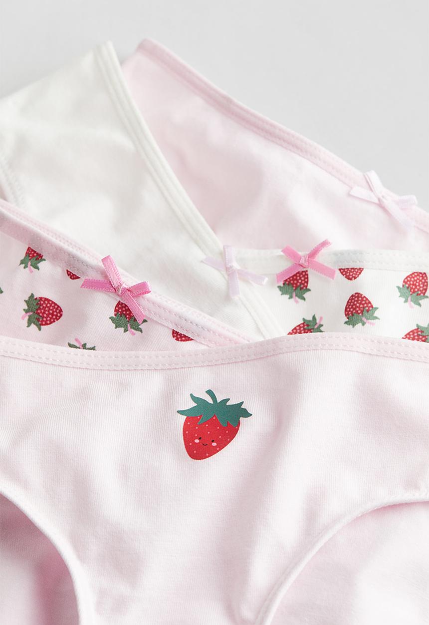 H&M - 5-Pack cotton briefs - light pink strawberries