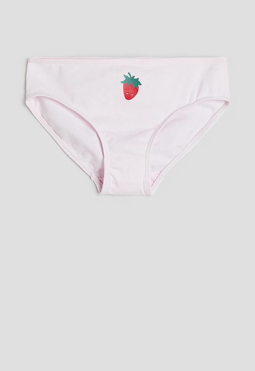 H&M - 5-Pack cotton briefs - light pink strawberries