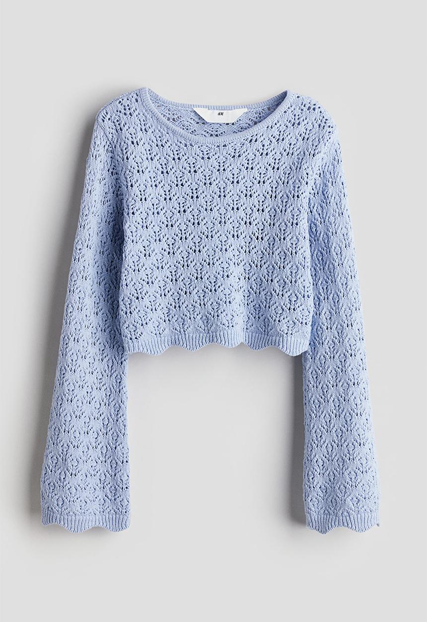 H&M - Pointelle-knit jumper - light blue