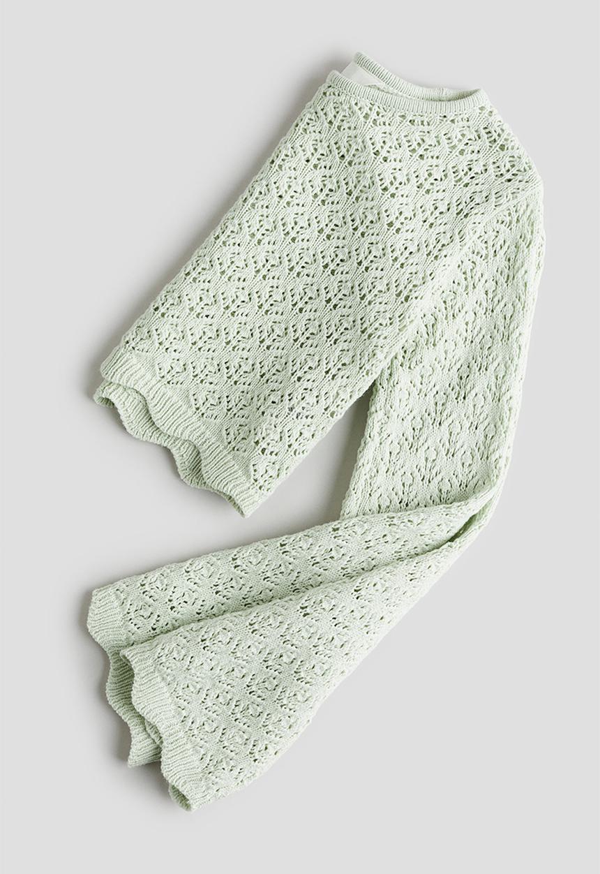 H&M - Pointelle-knit jumper - light mint green