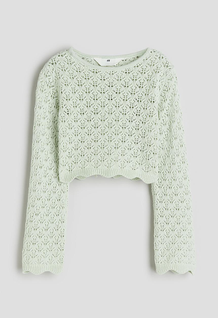 H&M - Pointelle-knit jumper - light mint green