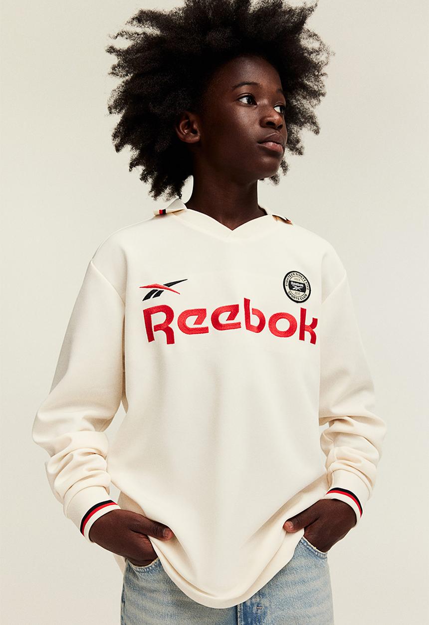H&M - Reebok X H&M: Long-sleeved football shirt - white