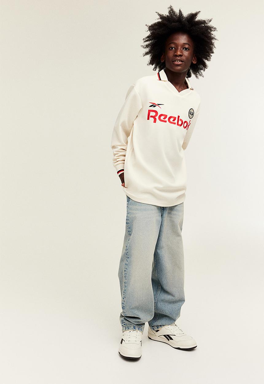 H&M - Reebok X H&M: Long-sleeved football shirt - white