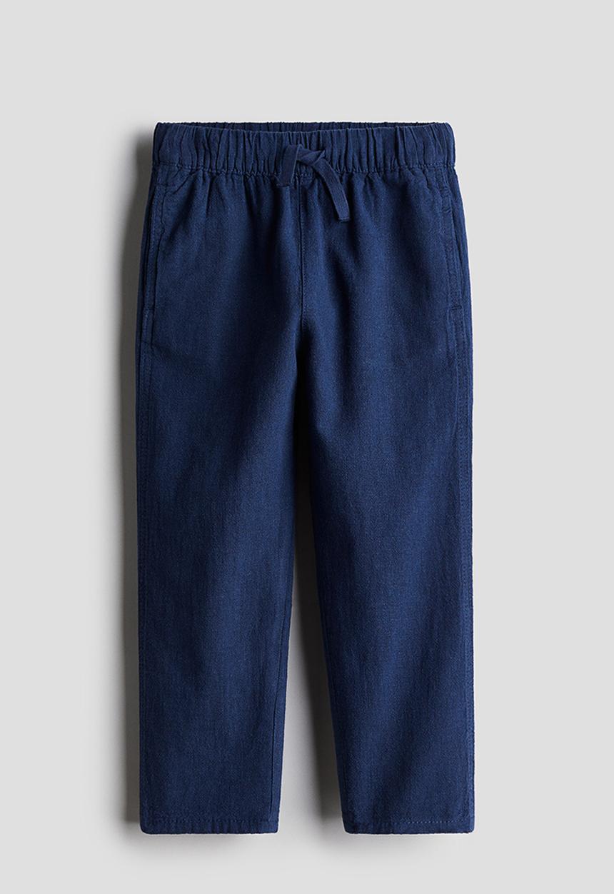 H&M - Linen-blend pull-on trousers - blue