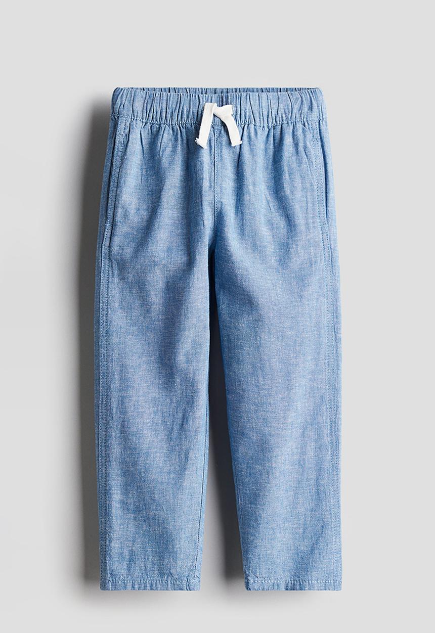 H&M - Linen-blend pull-on trousers - blue