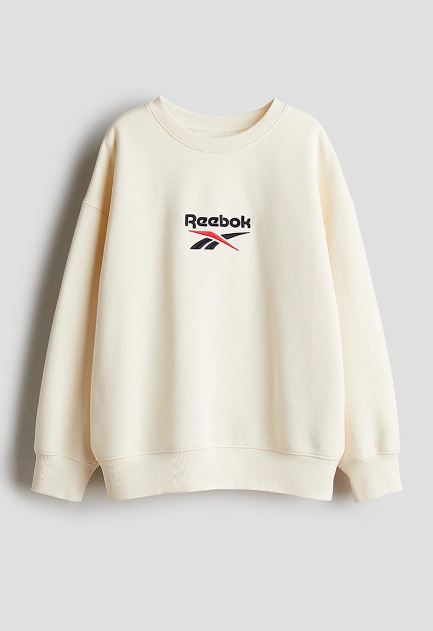 H&M - Reebok X H&M: Oversized sweatshirt - white/reebok