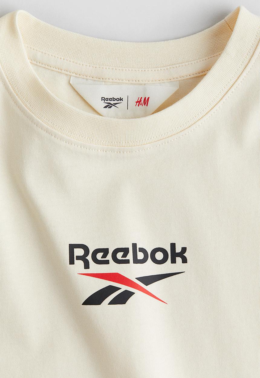 H&M - Reebok X H&M : Motif-detail T-shirt - cream
