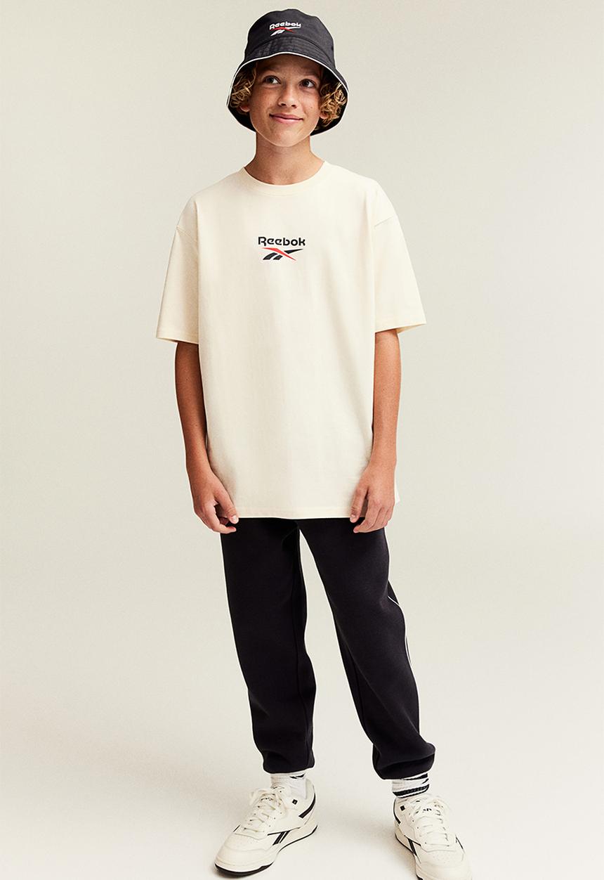H&M - Reebok X H&M : Motif-detail T-shirt - cream
