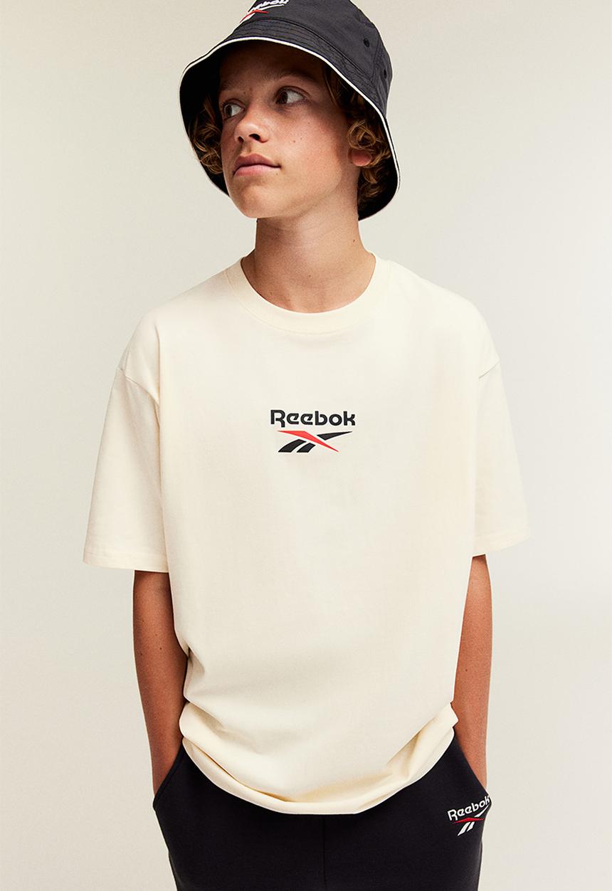 H&M - Reebok X H&M : Motif-detail T-shirt - cream
