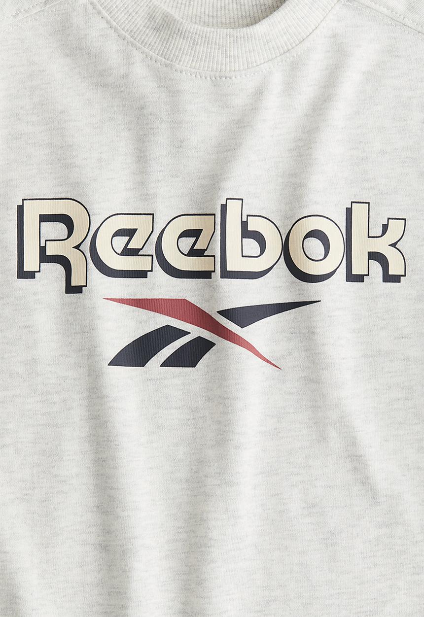 H&M - Reebok X H&M : Print-motif T-shirt - light grey marl 