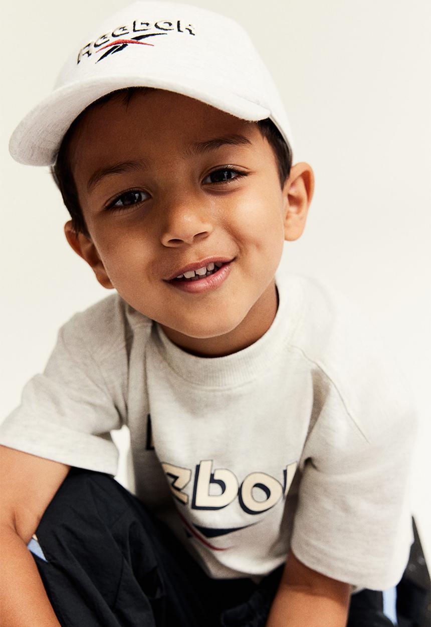 H&M - Reebok X H&M : Print-motif T-shirt - light grey marl 