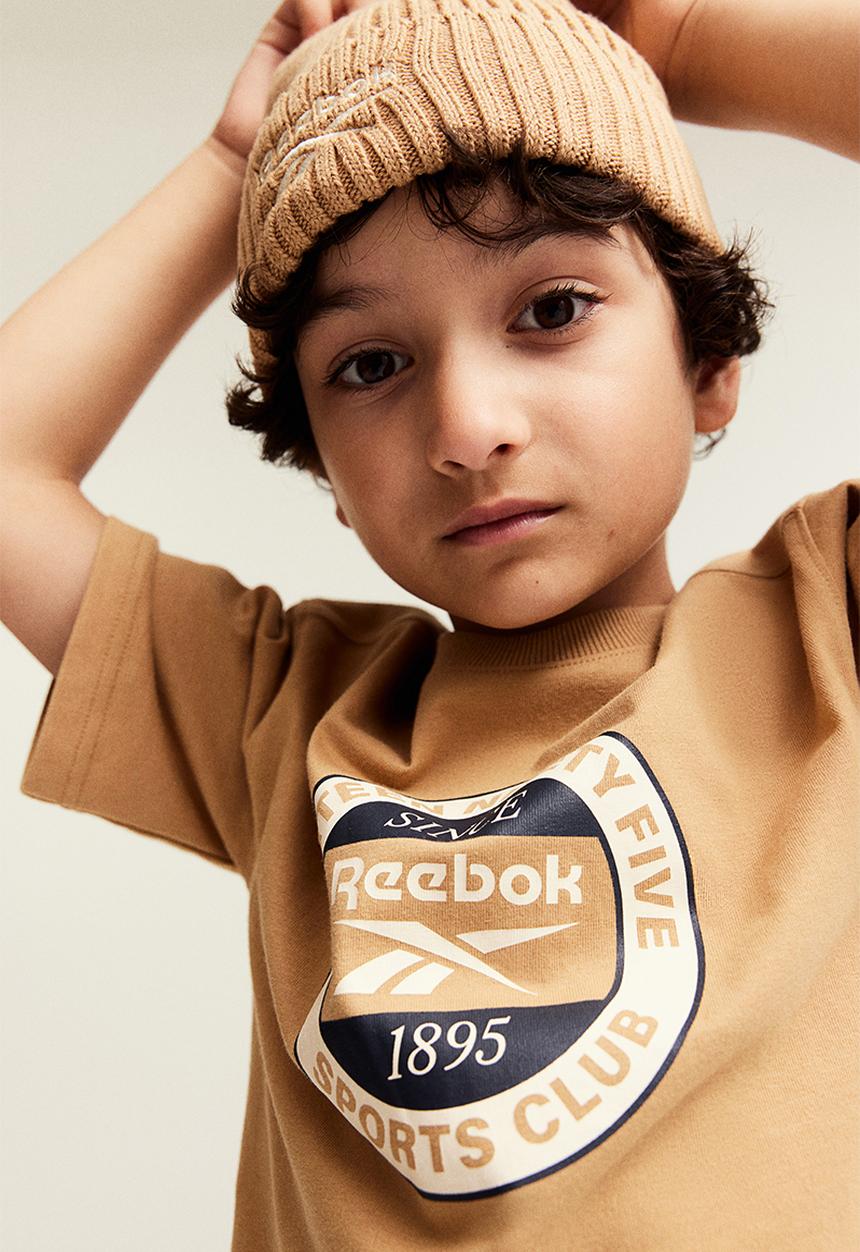 H&M - Reebok X H&M : Print-motif T-shirt - beige