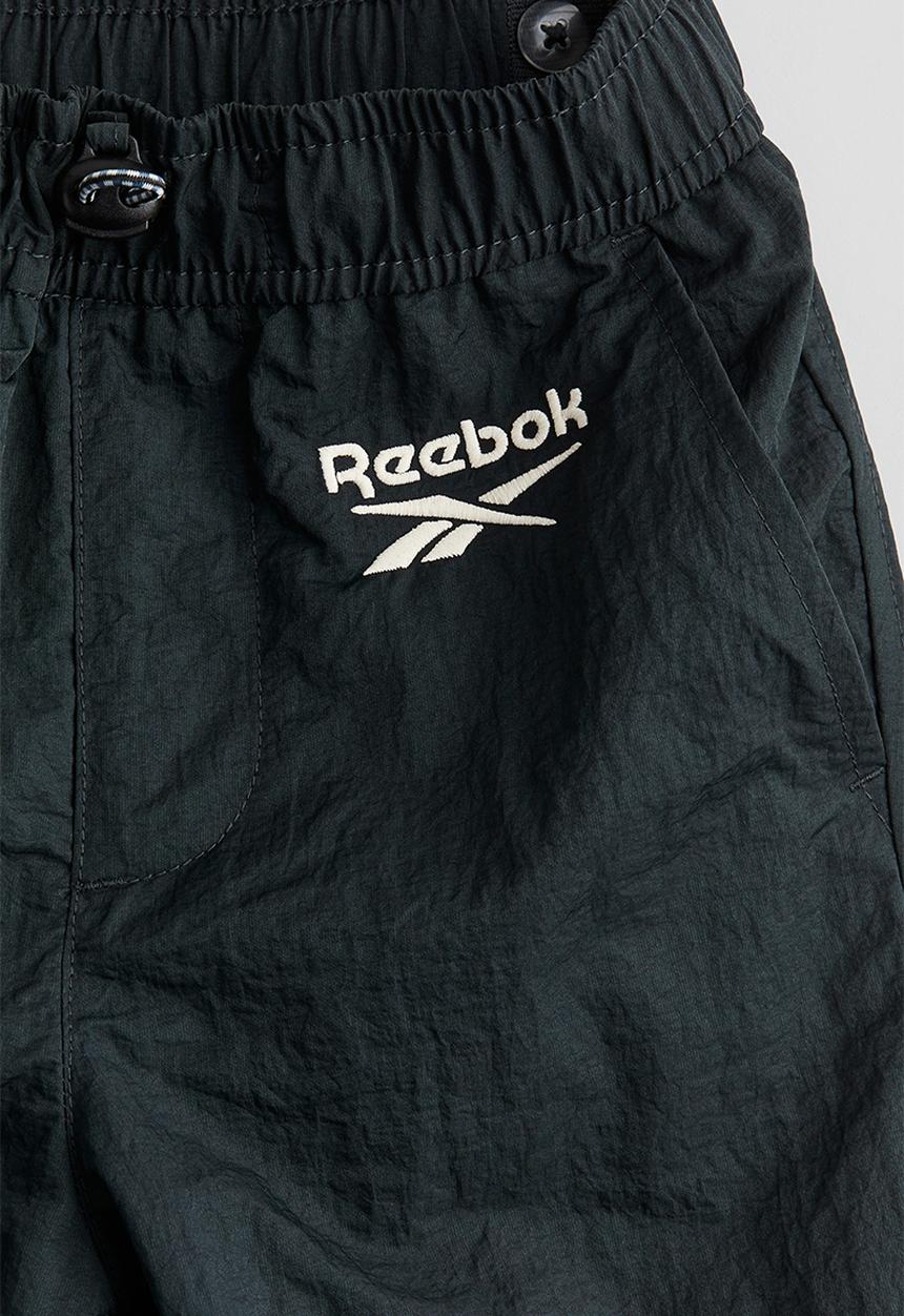 H&M - Reebok X H&M : Embroidered-detail nylon joggers - black