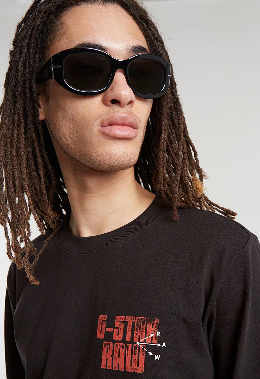G-STAR - Big crane back gr l\s - dk black