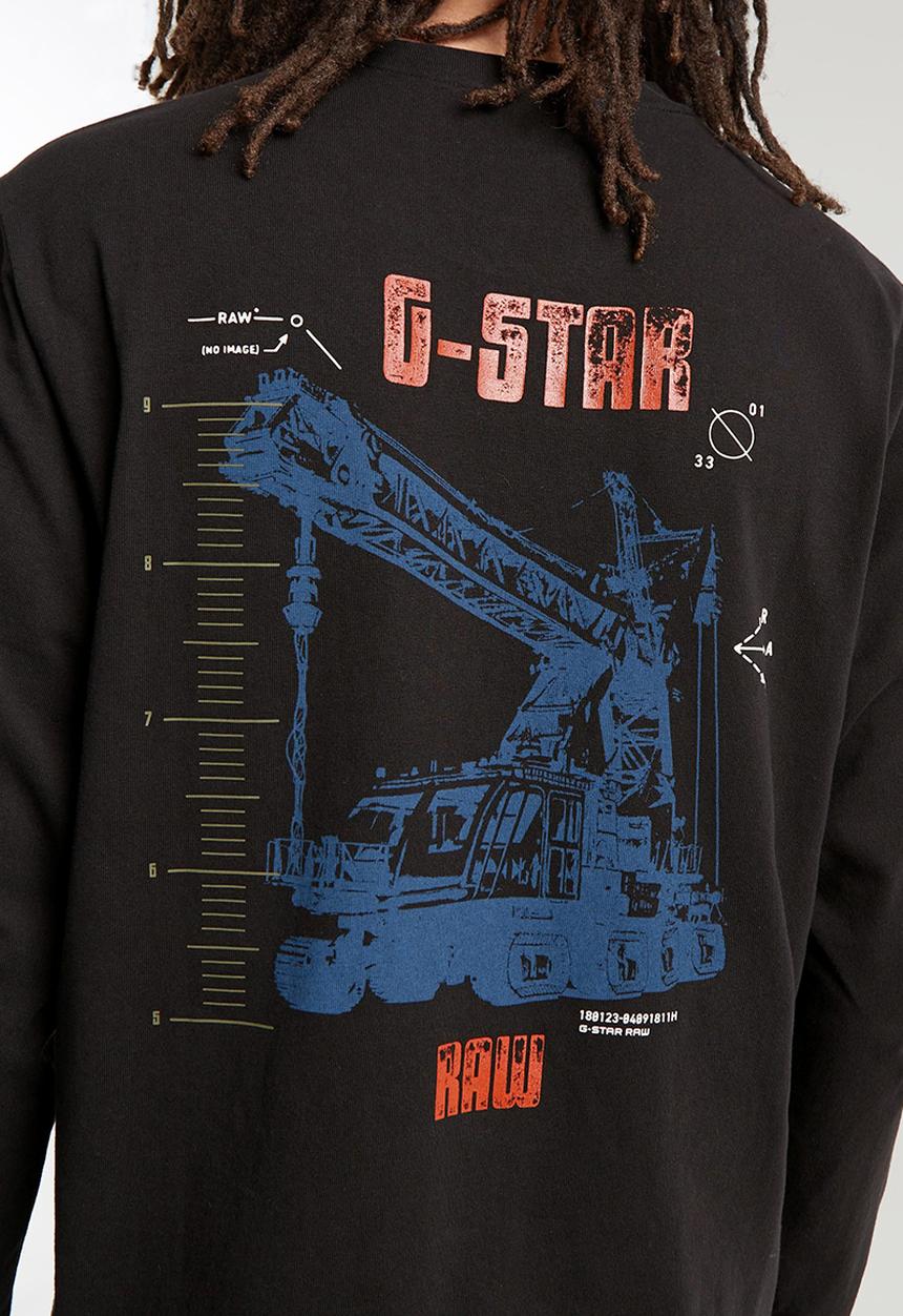 G-STAR - Big crane back gr l\s - dk black