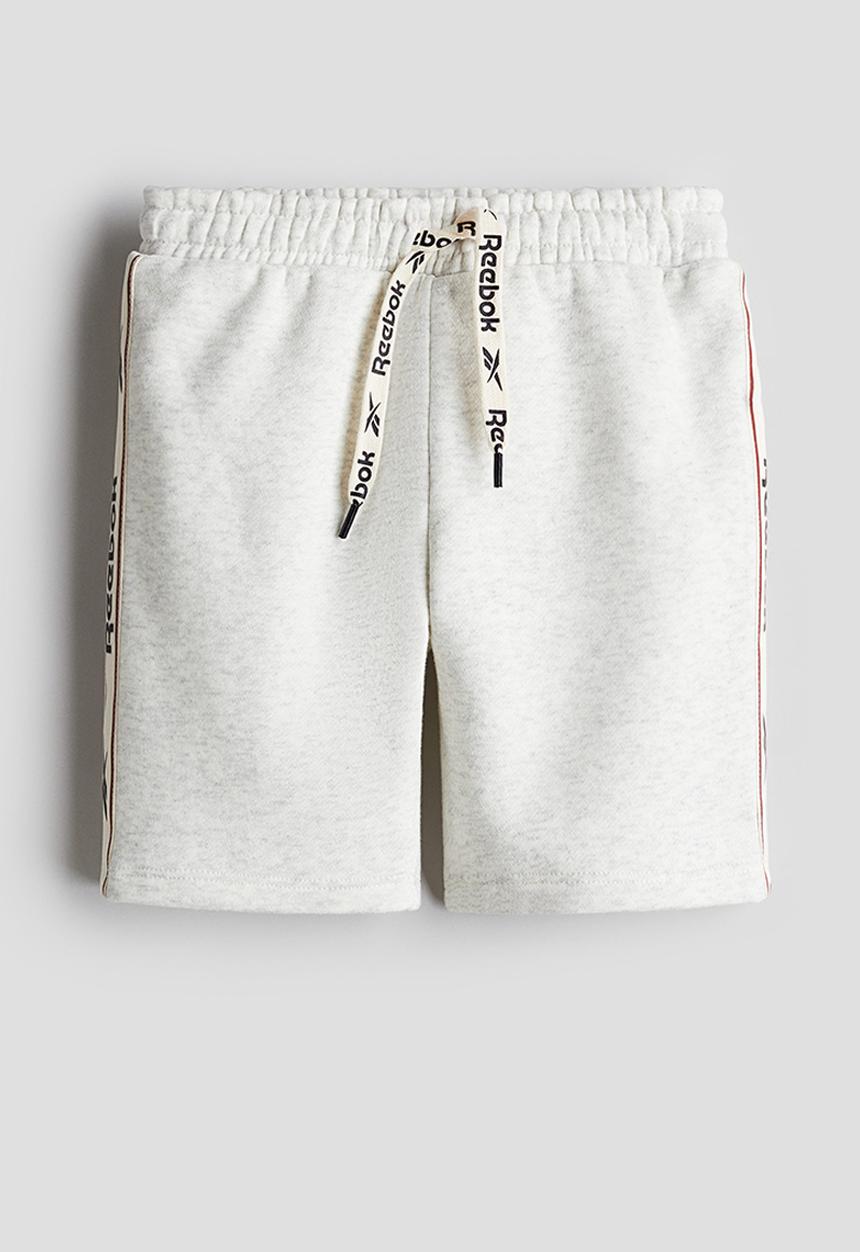 H&M - Print-motif pull-on sweatshirt shorts - light grey/reebok