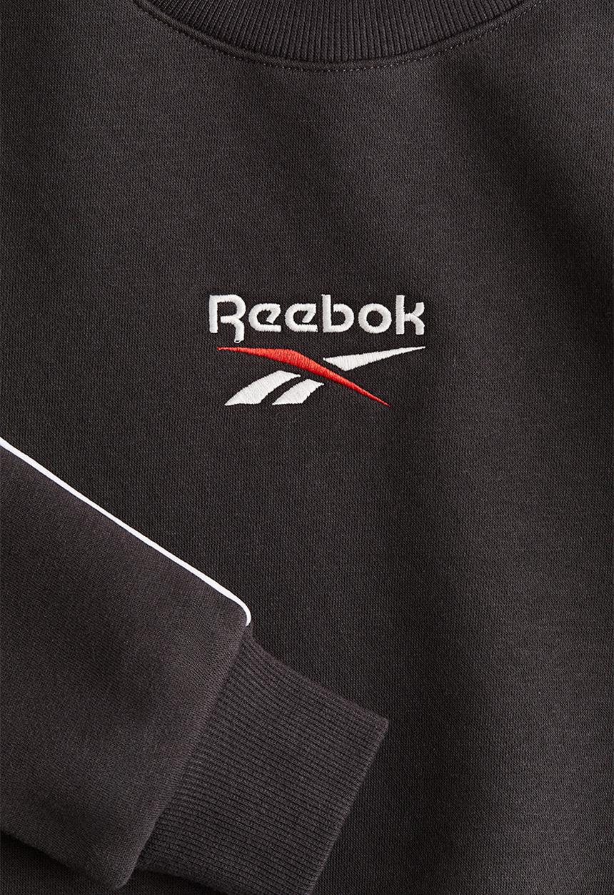 H&M - Reebok X H&M : Embroidered-detail sweatshirt - dark grey