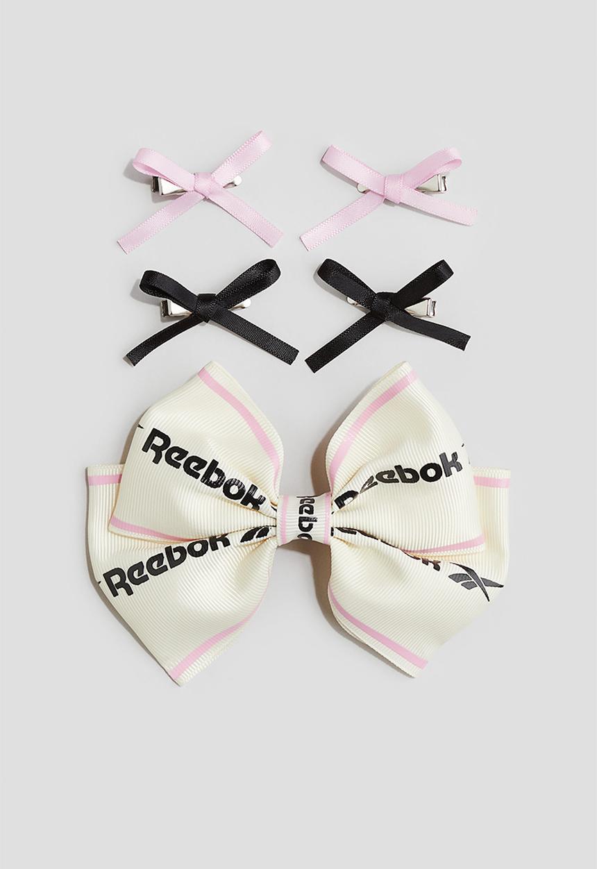 H&M - Reebok X H&M : 5-pack bow-decorated hair clips - white