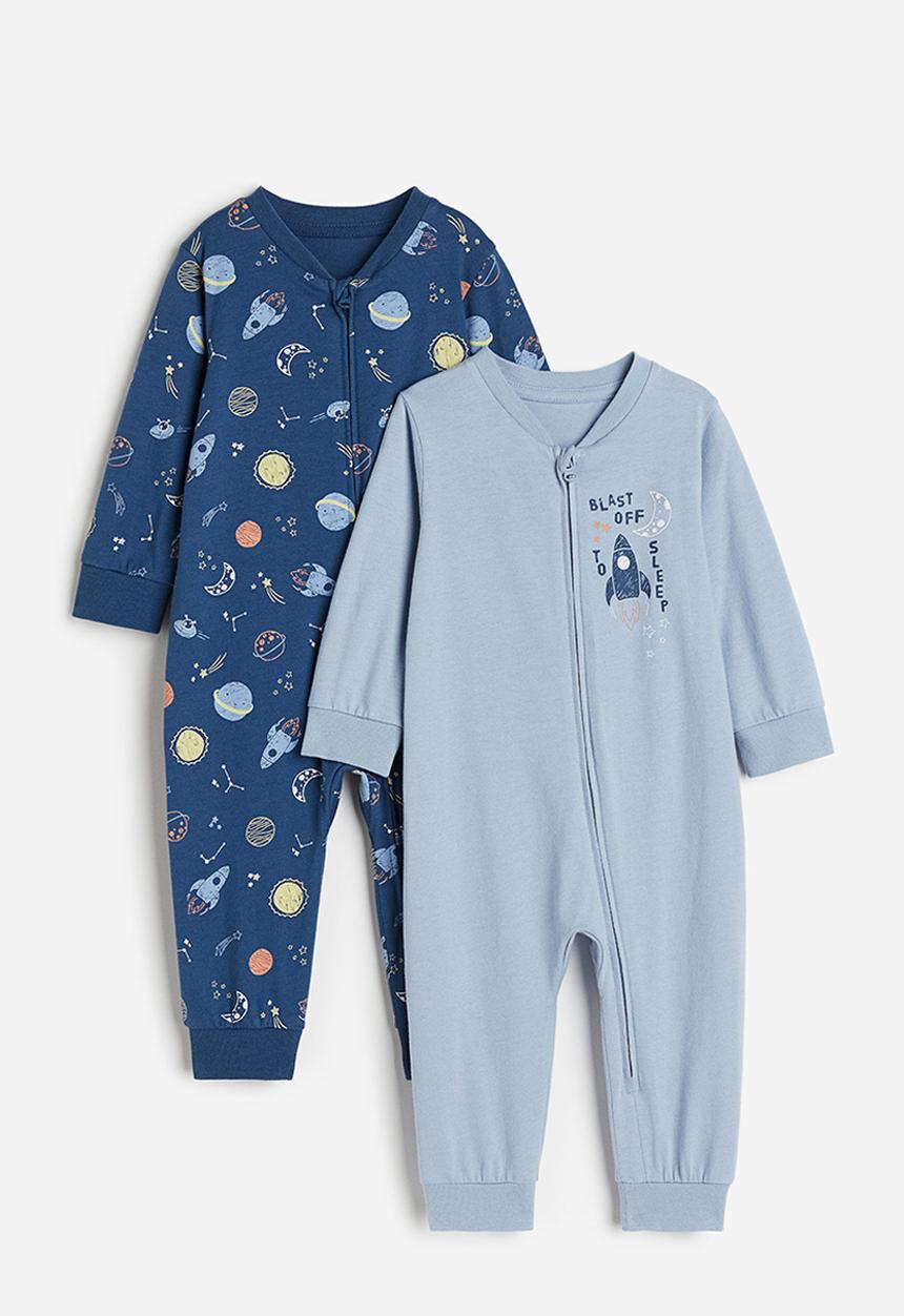 H&M - 2-pack patterned cotton pyjamas - blue